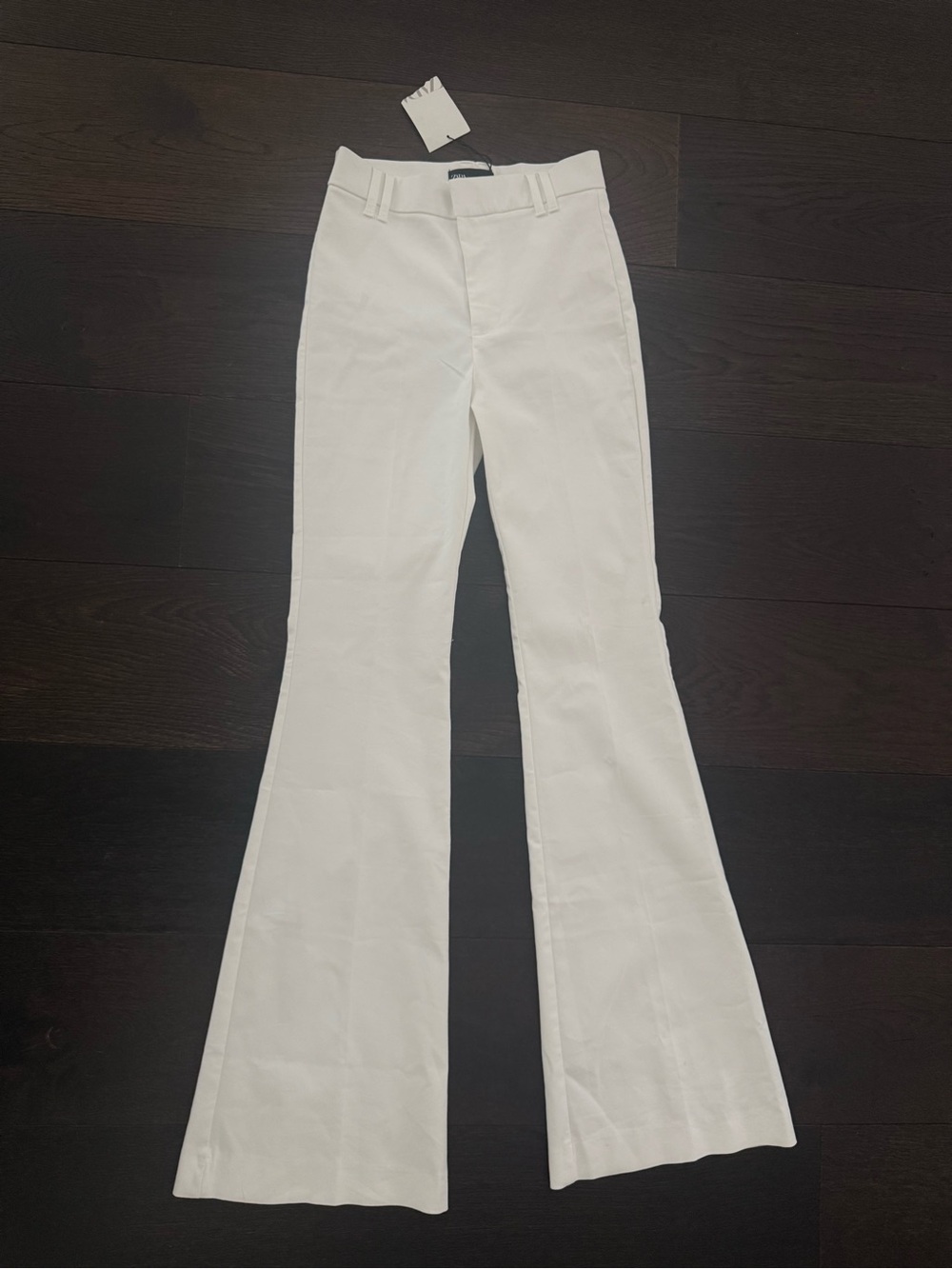 Zara White Boot-Cut Flare Pants